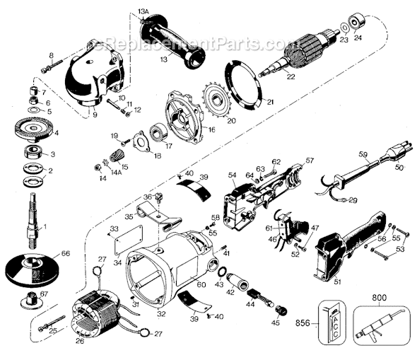 Page A Diagram and Parts List for 6112 Type 1 Black and Decker Sander Polisher